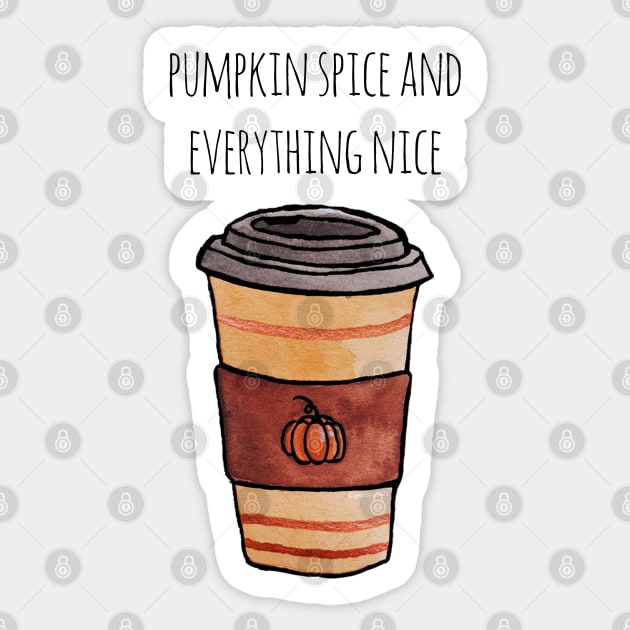 Watercolor Pumpkin Spice and Everything Nice Pumpkin Spice Latte Travel Cup Sticker by Jessfm